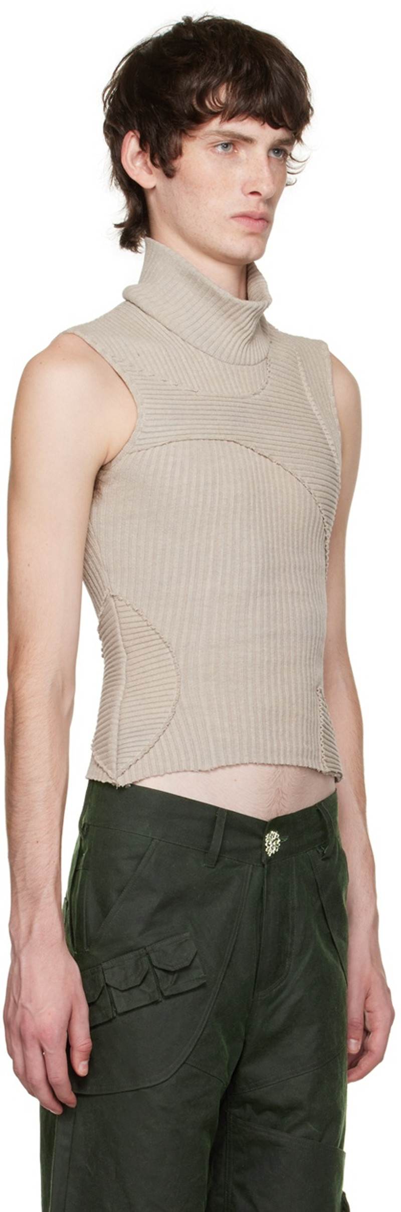 Solitude Studios SSENSE Exclusive Taupe Directions Tank Top outlook