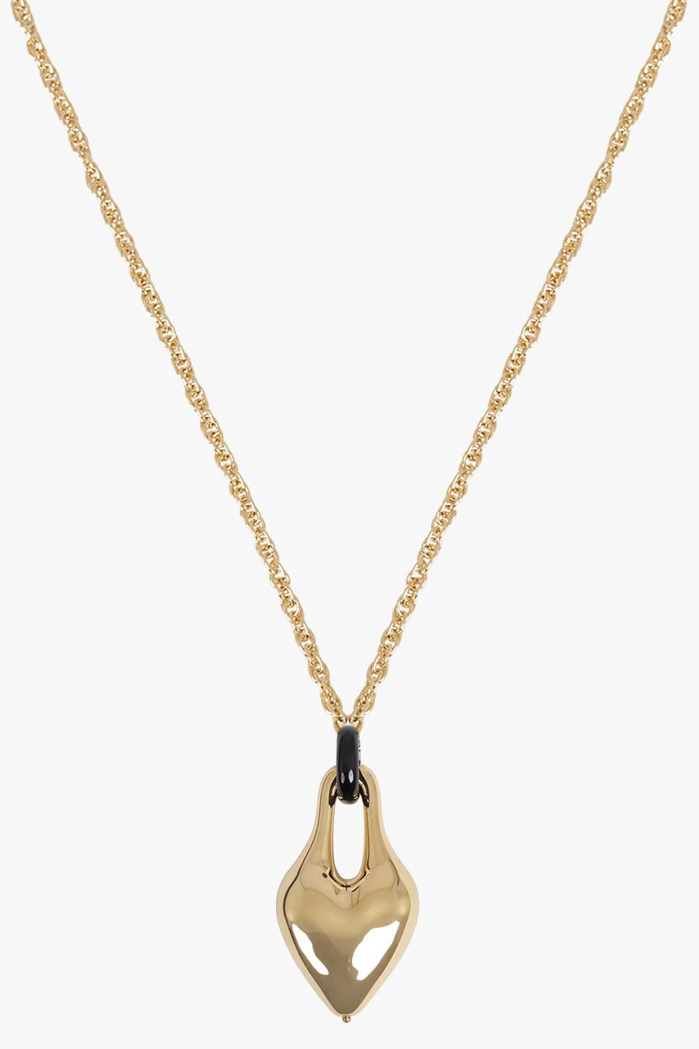 DRIPPING HEART PENDANT NECKLACE | GOLD/BLACK - 1
