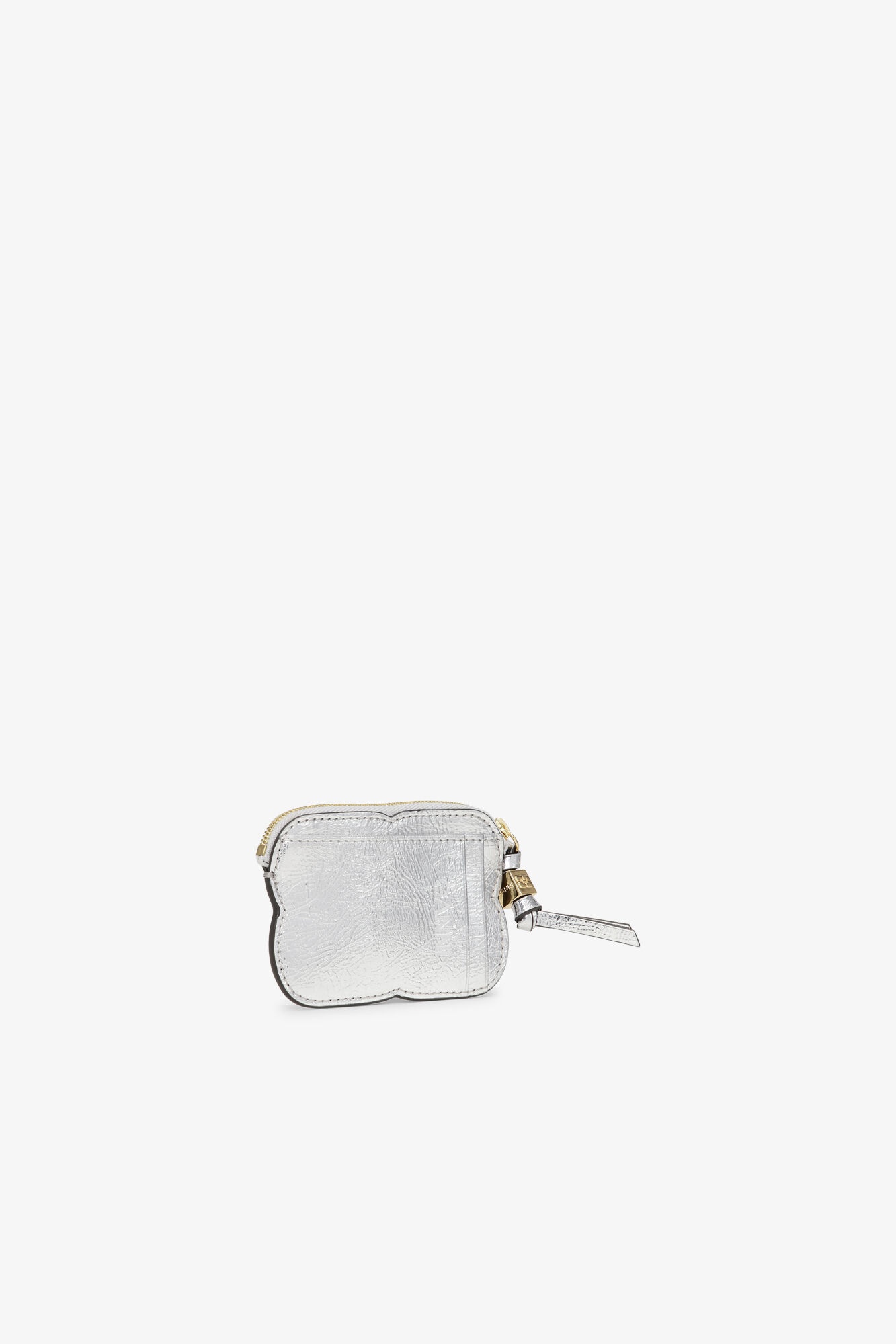 SILVER METALLIC GANNI BOU ZIPPED WALLET - 4