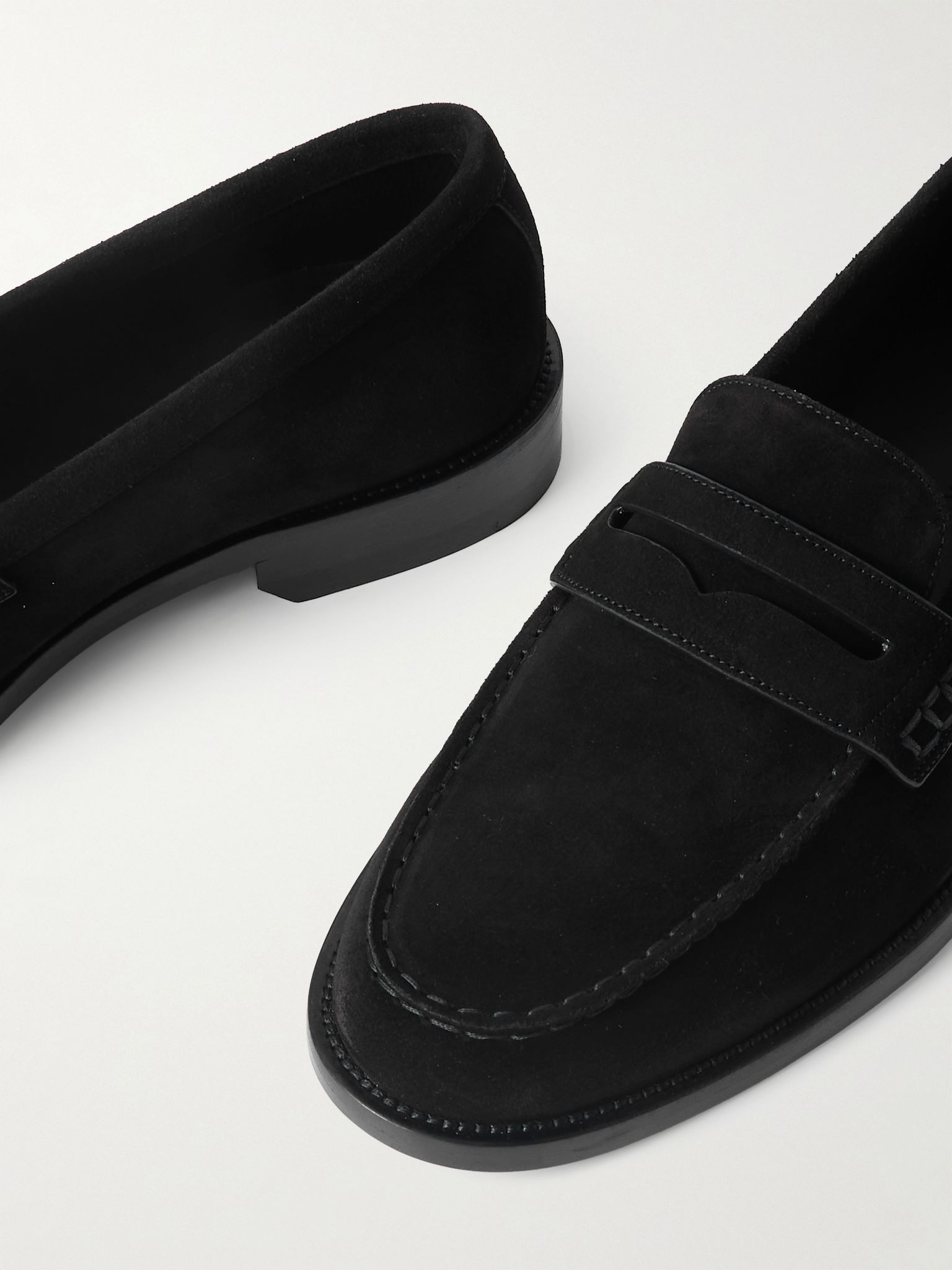 Perry Suede Penny Loafers Black - 5