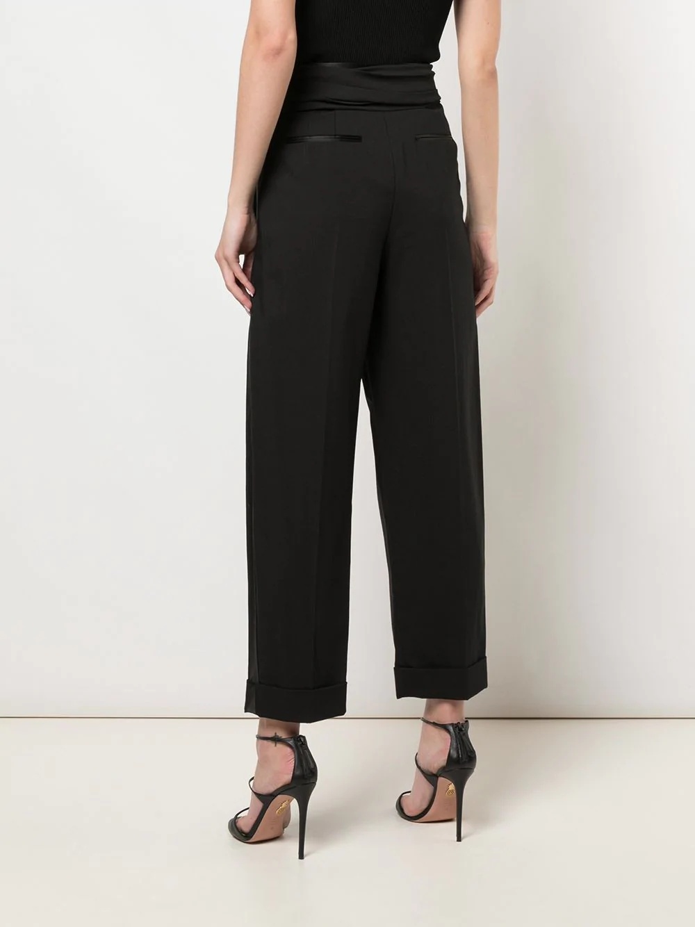 deconstructed tie-waist tuxedo trousers - 4