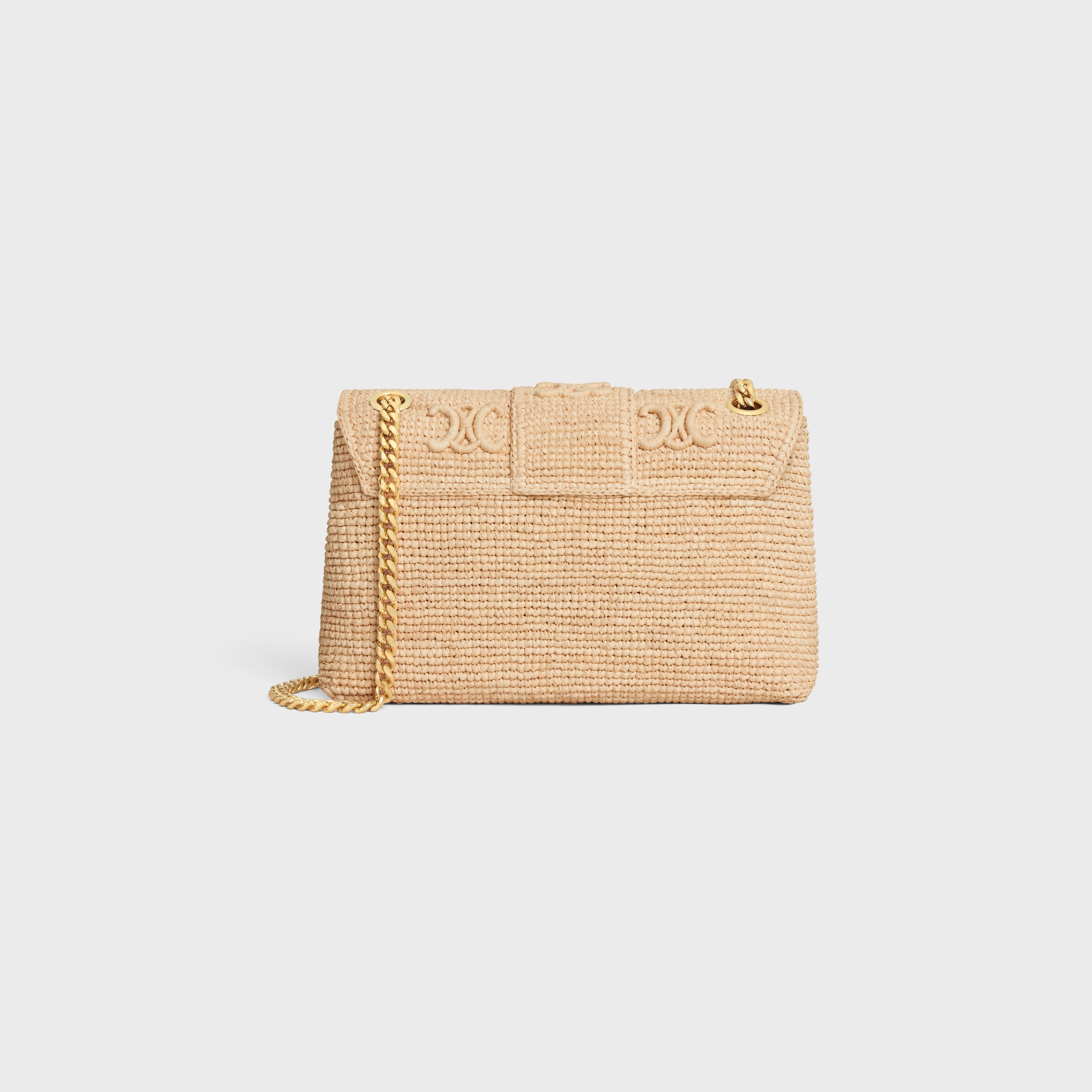 Medium Celine Victoire Bag IN RAFFIA WITH TRIOMPHE EMBROIDERIES - 3