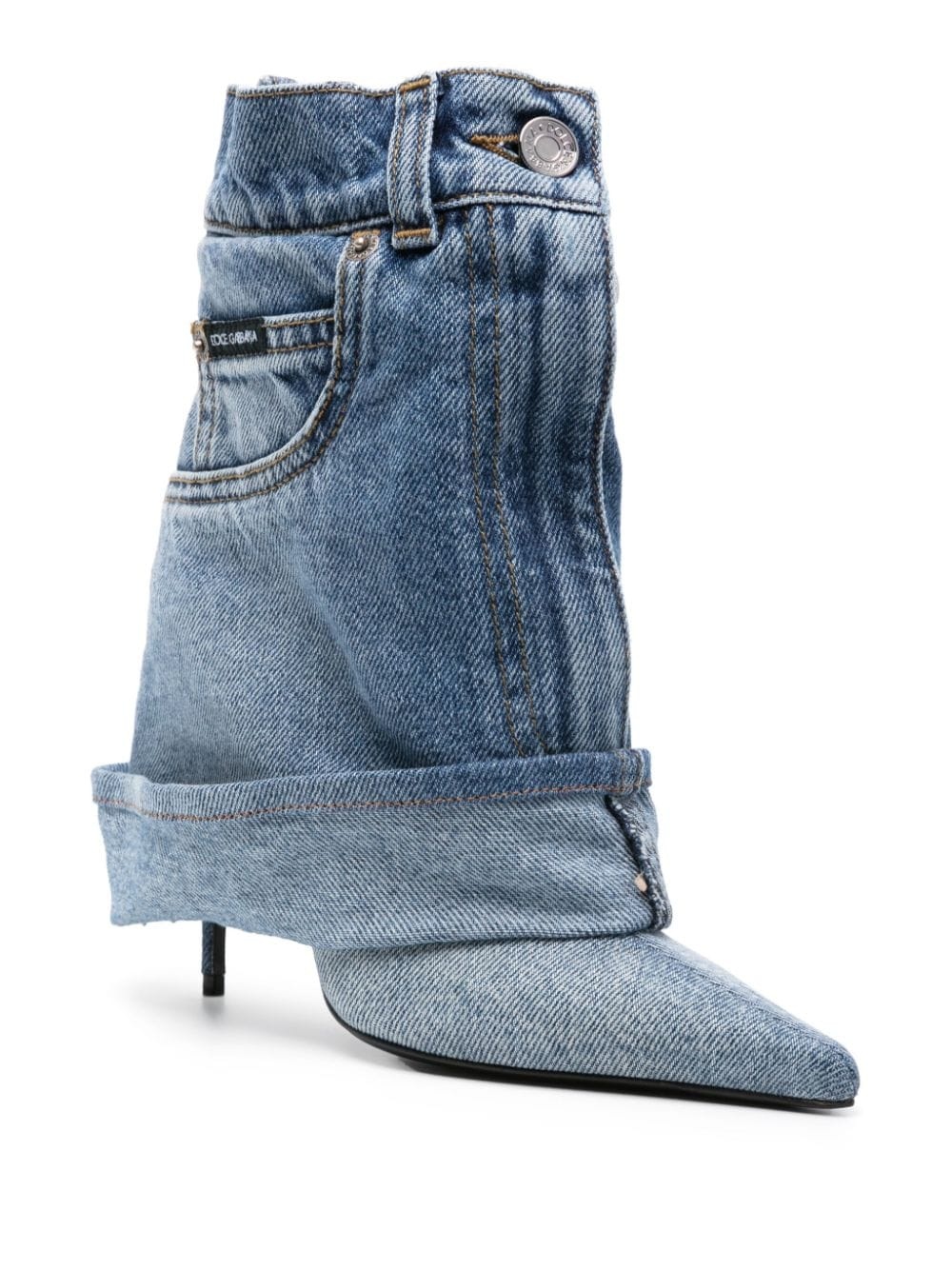 105mm denim ankle boots - 2
