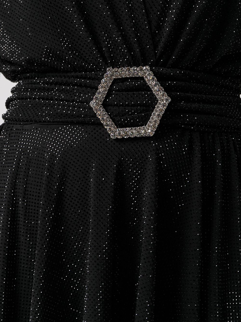 belted long-sleeve mini dress - 5