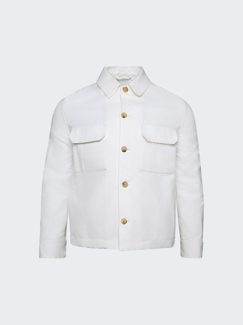 Daito Cotton Linen Overshirt Optical White 1