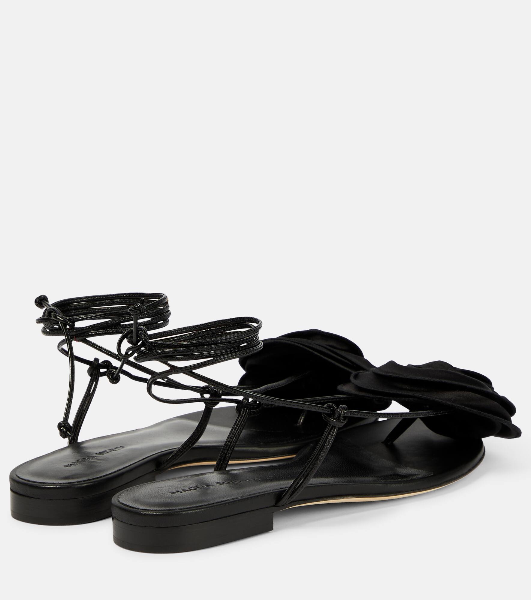 Appliqué leather sandals - 3