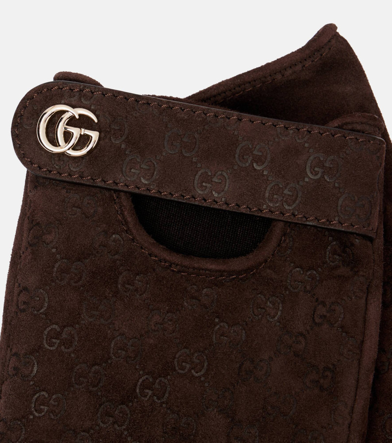 GUCCI GG jacquard suede gloves outlook