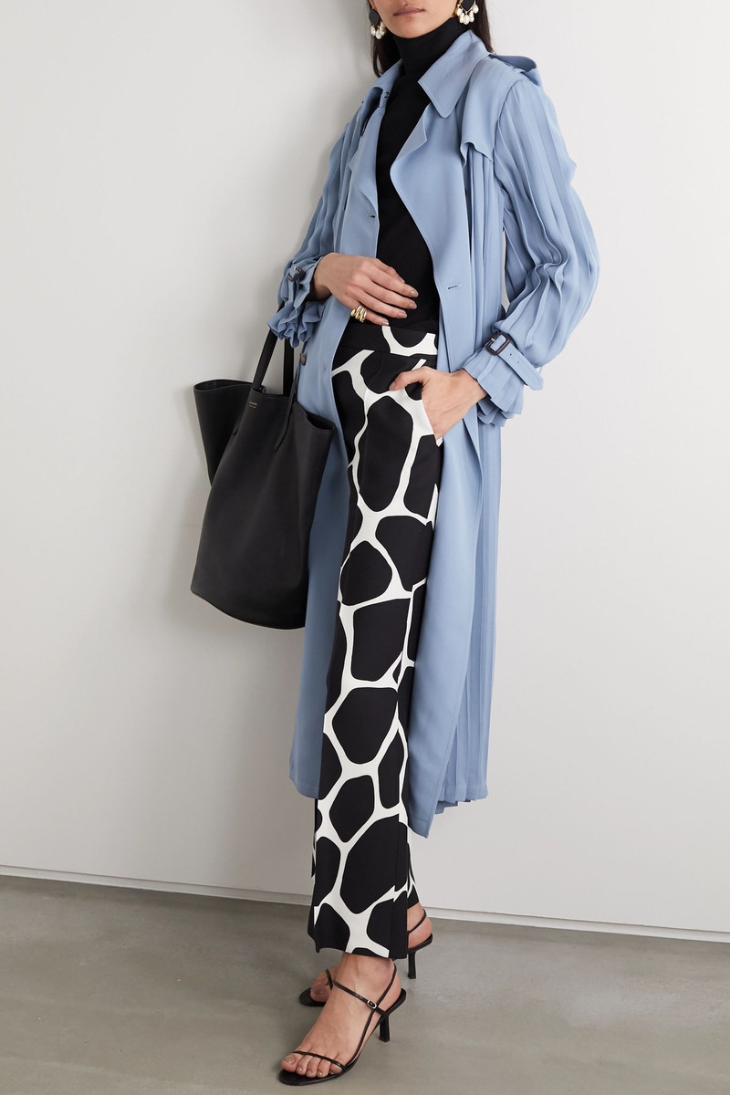 Valentino Pleated silk-crepe trench coat outlook