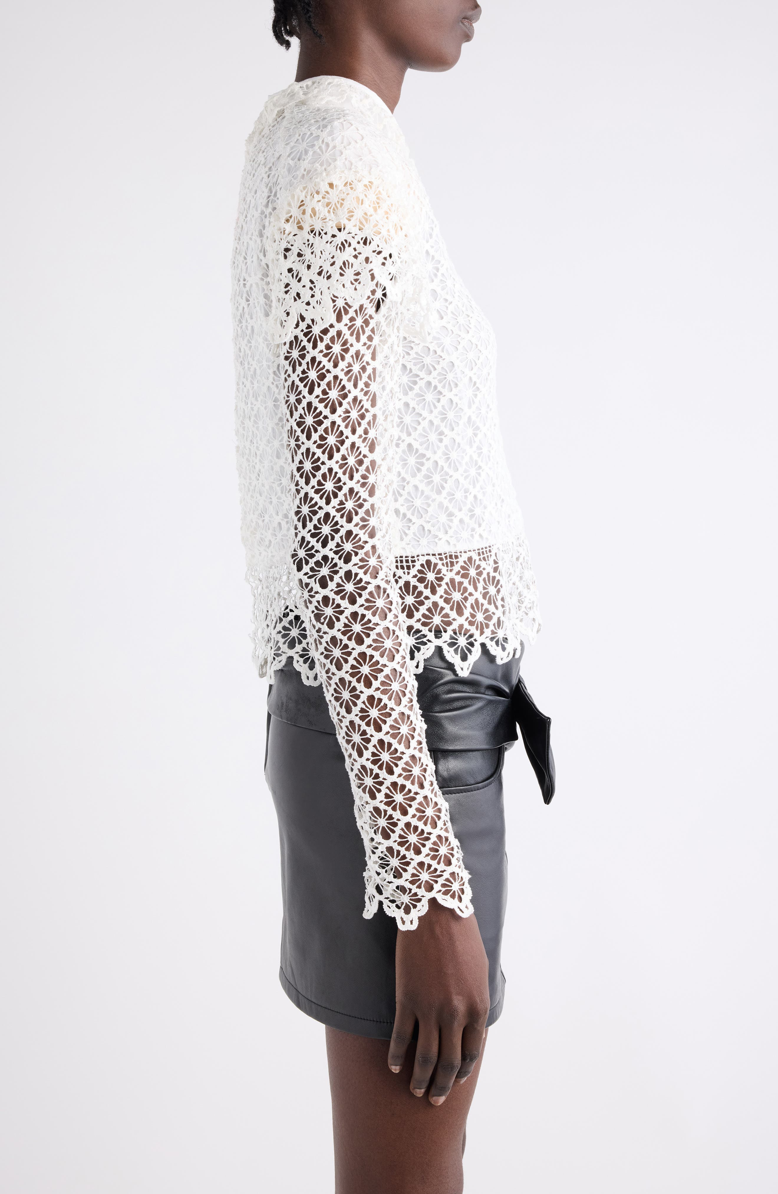 Isabel Marant Ludivine Crochet Cotton Top in Ecru at Nordstrom - 3