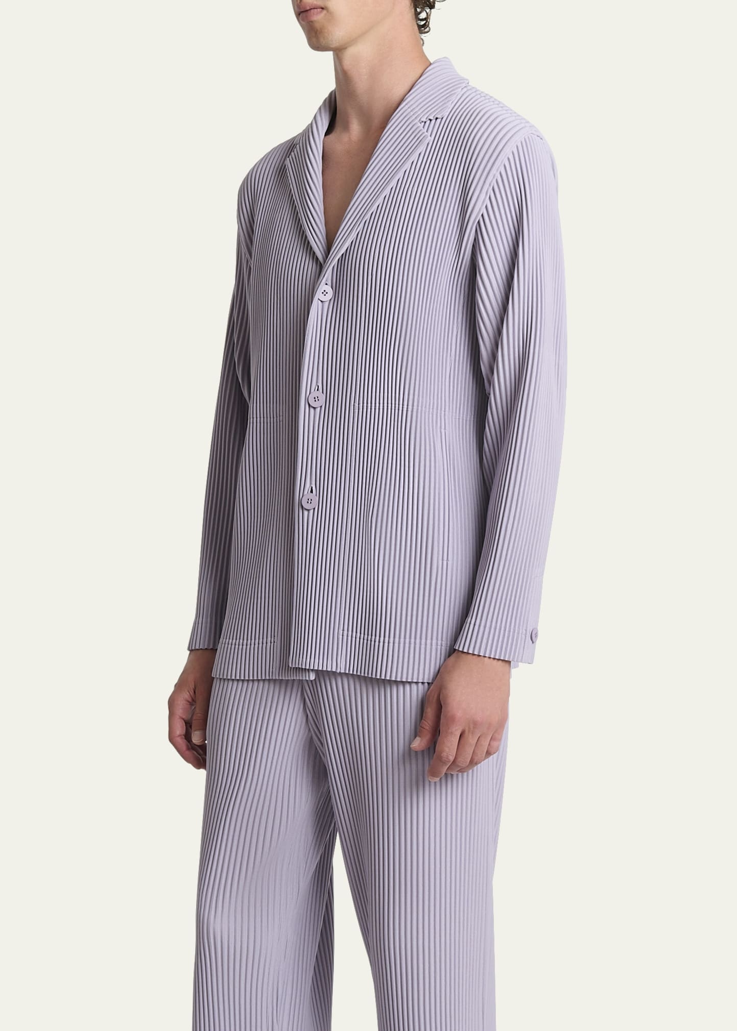 Men's Pleated Single-Breasted Sport Coat - 4