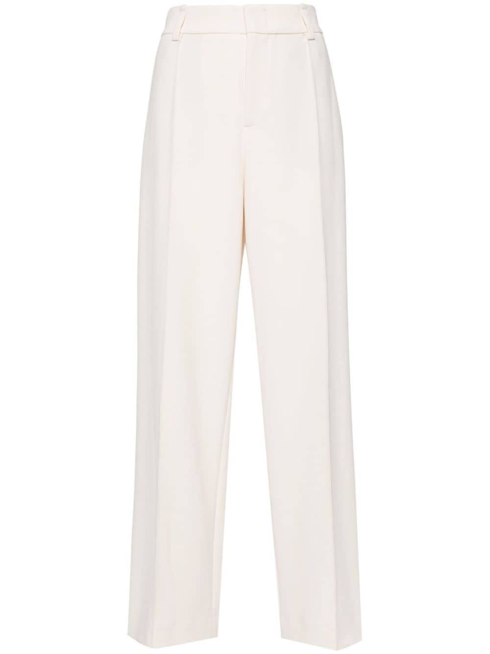 pintuck wide-leg trousers - 1