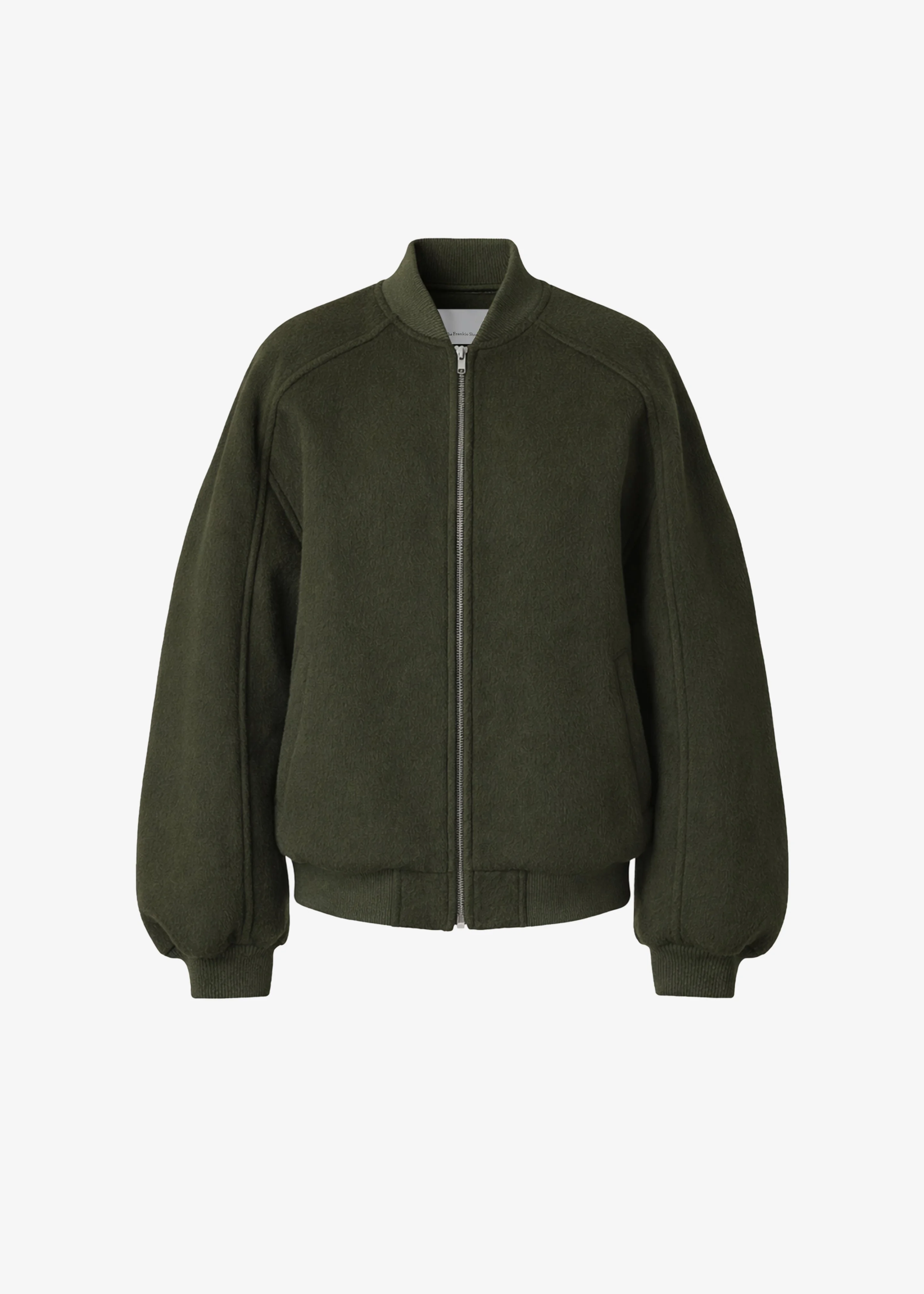 Elinor Oversized Bomber Jacket - Dark Olive - 1