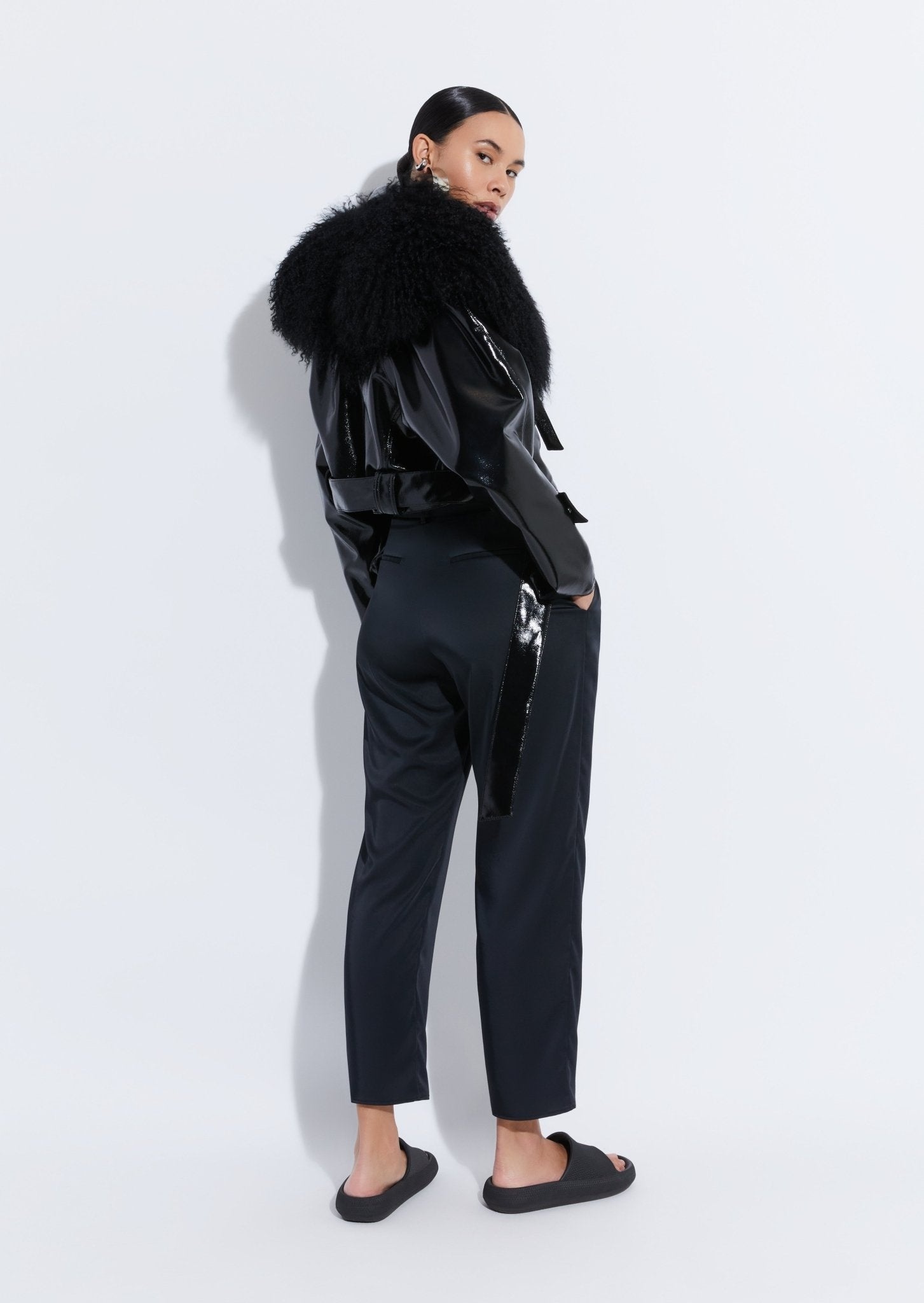 Satin Belted Cropped Pant - 3