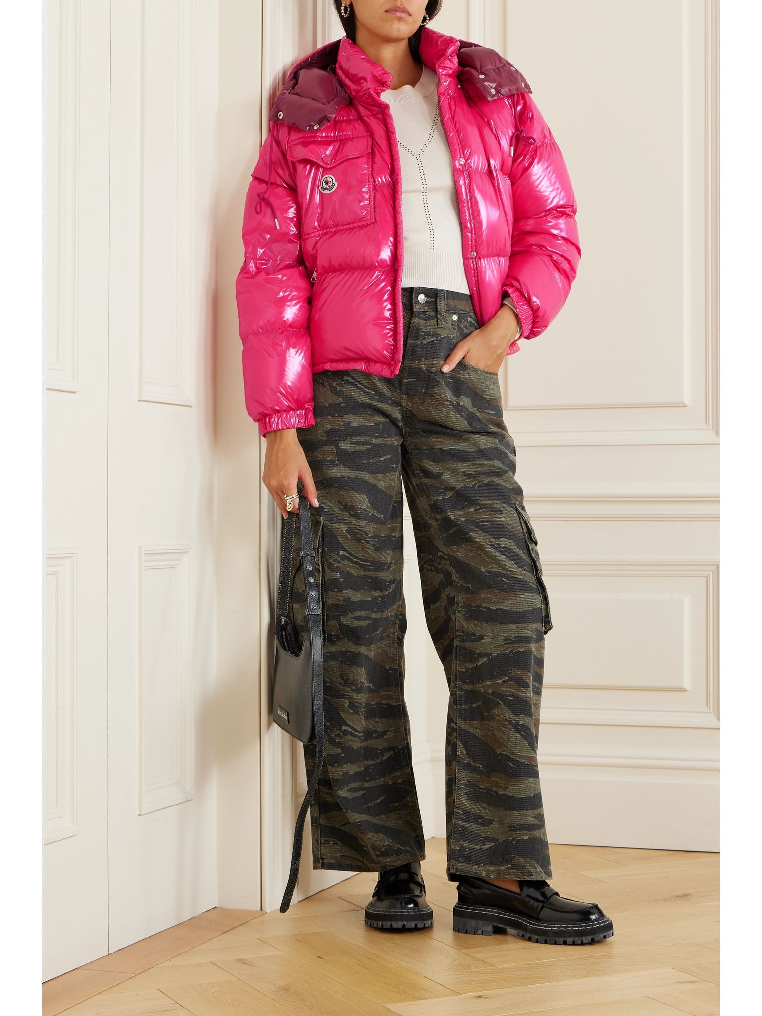 Karakorum convertible hooded quilted glossed-ripstop down jacket Pink - 2