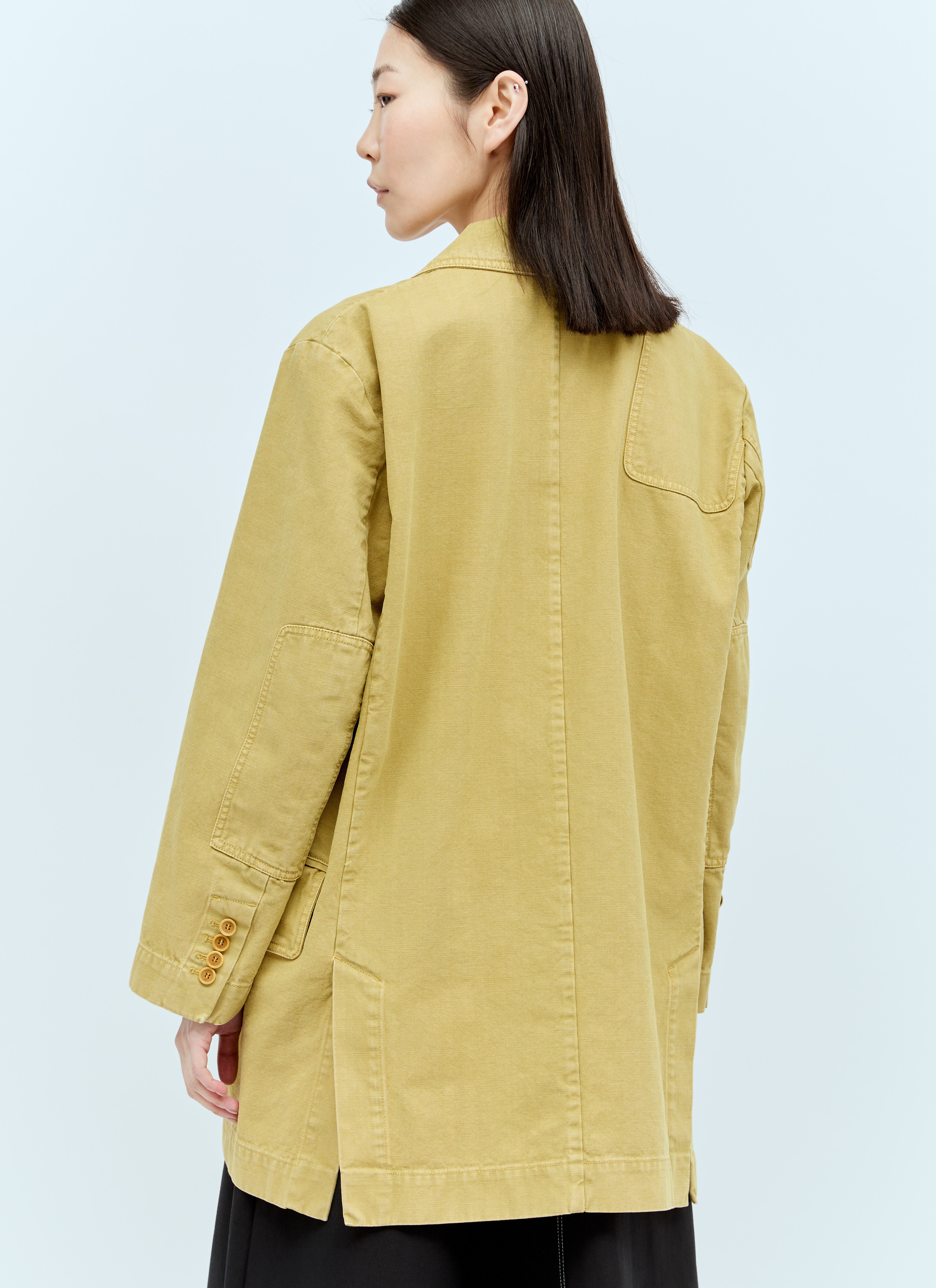 Oversized Canvas Blazer - 5