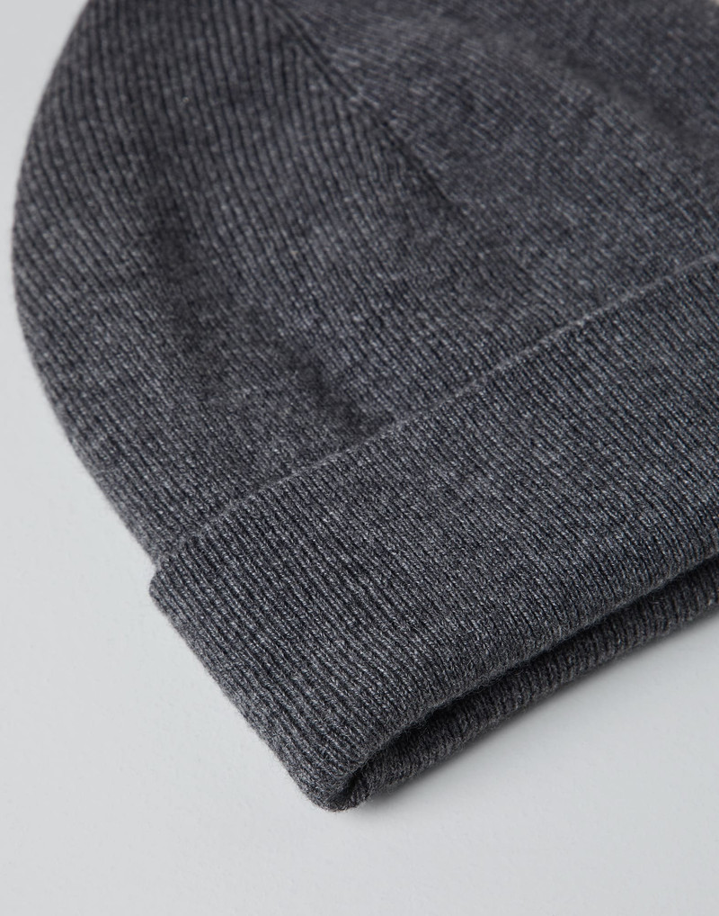 Brunello Cucinelli Cashmere rib knit beanie outlook
