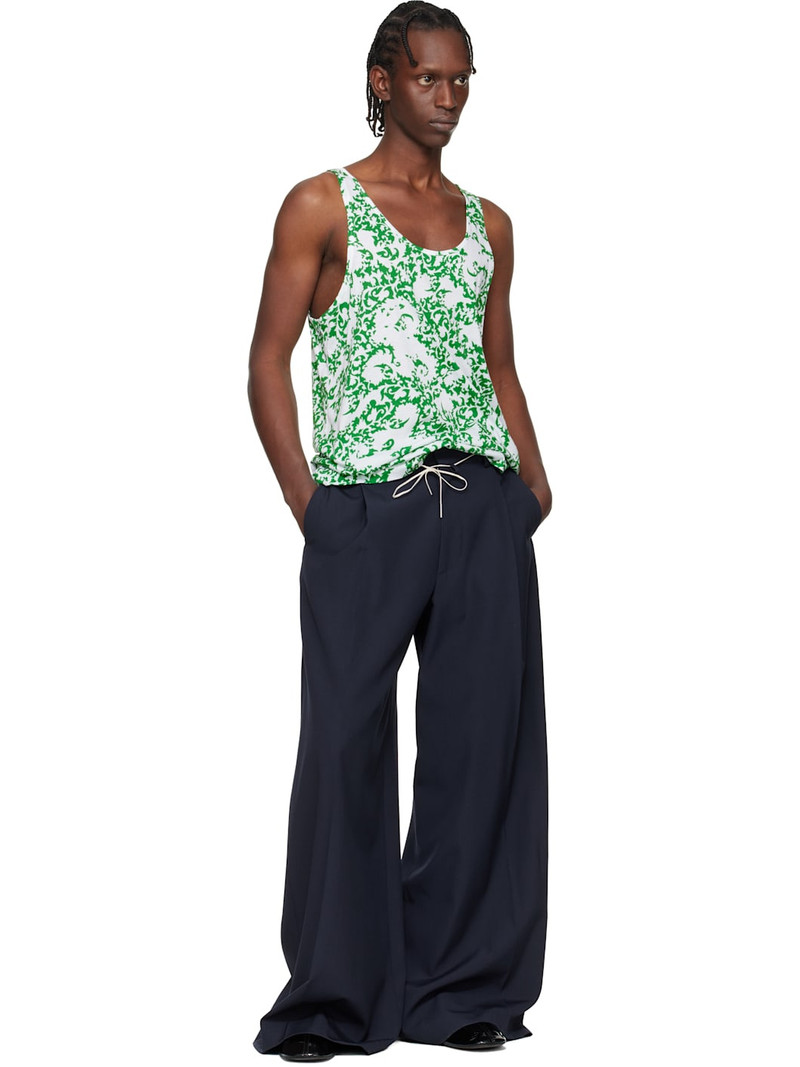 Dries Van Noten Green & White Floral Tank Top outlook