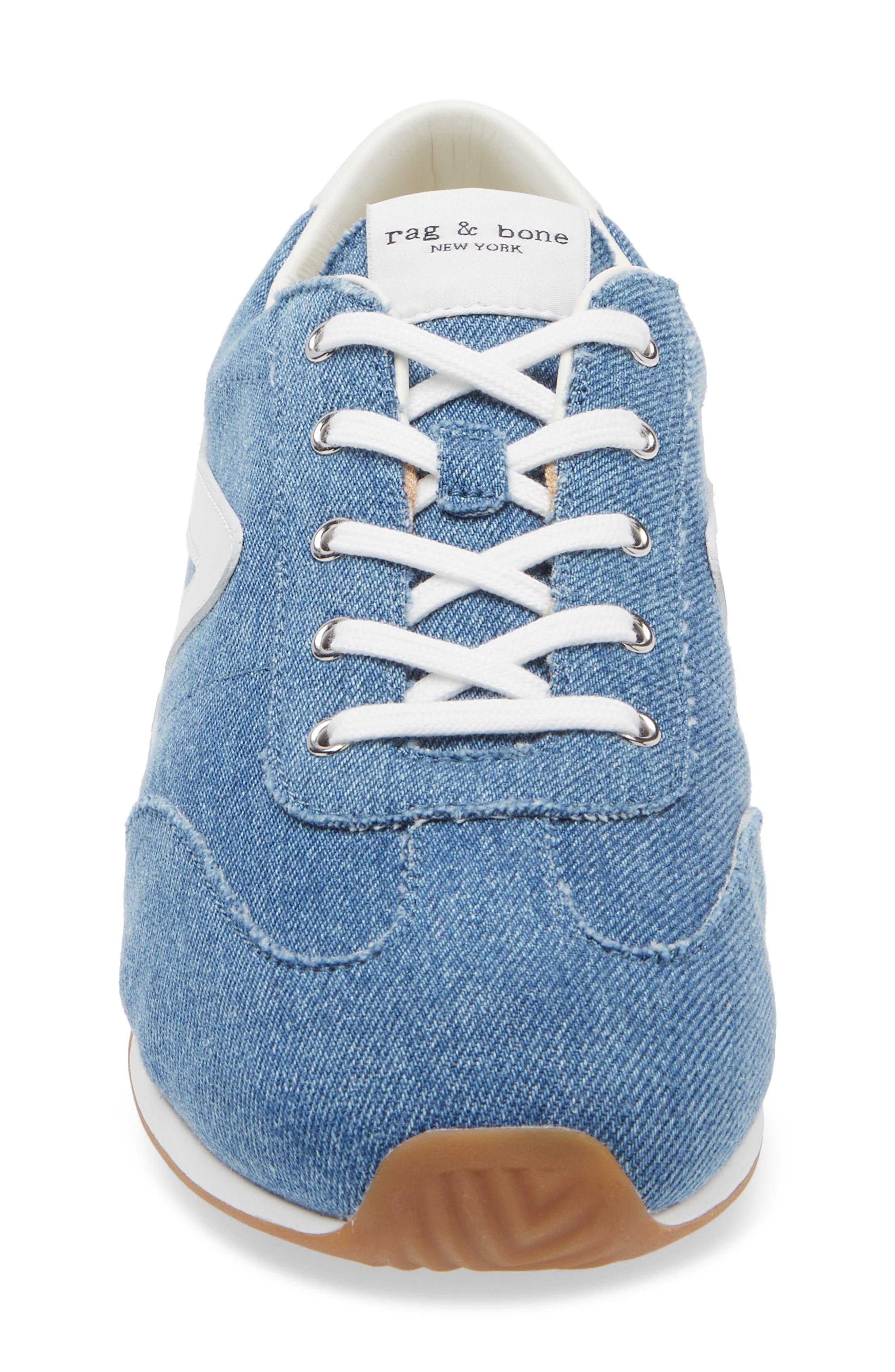 rag & bone Retro Runner Slim Sneaker in Medium Wash Denim at Nordstrom - 4