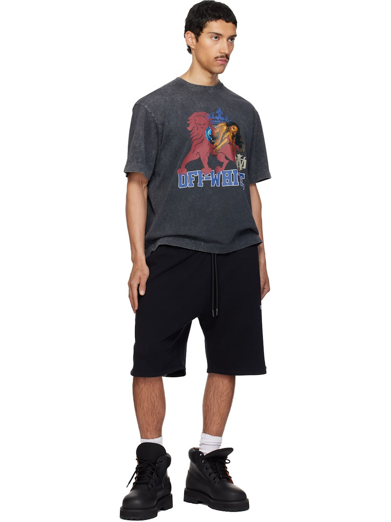 Off-White Black Heraldic Arrow Skate Sweat Shorts outlook