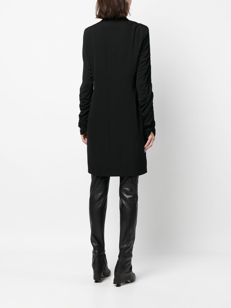 ruched-sleeve wool blazer dress 4
