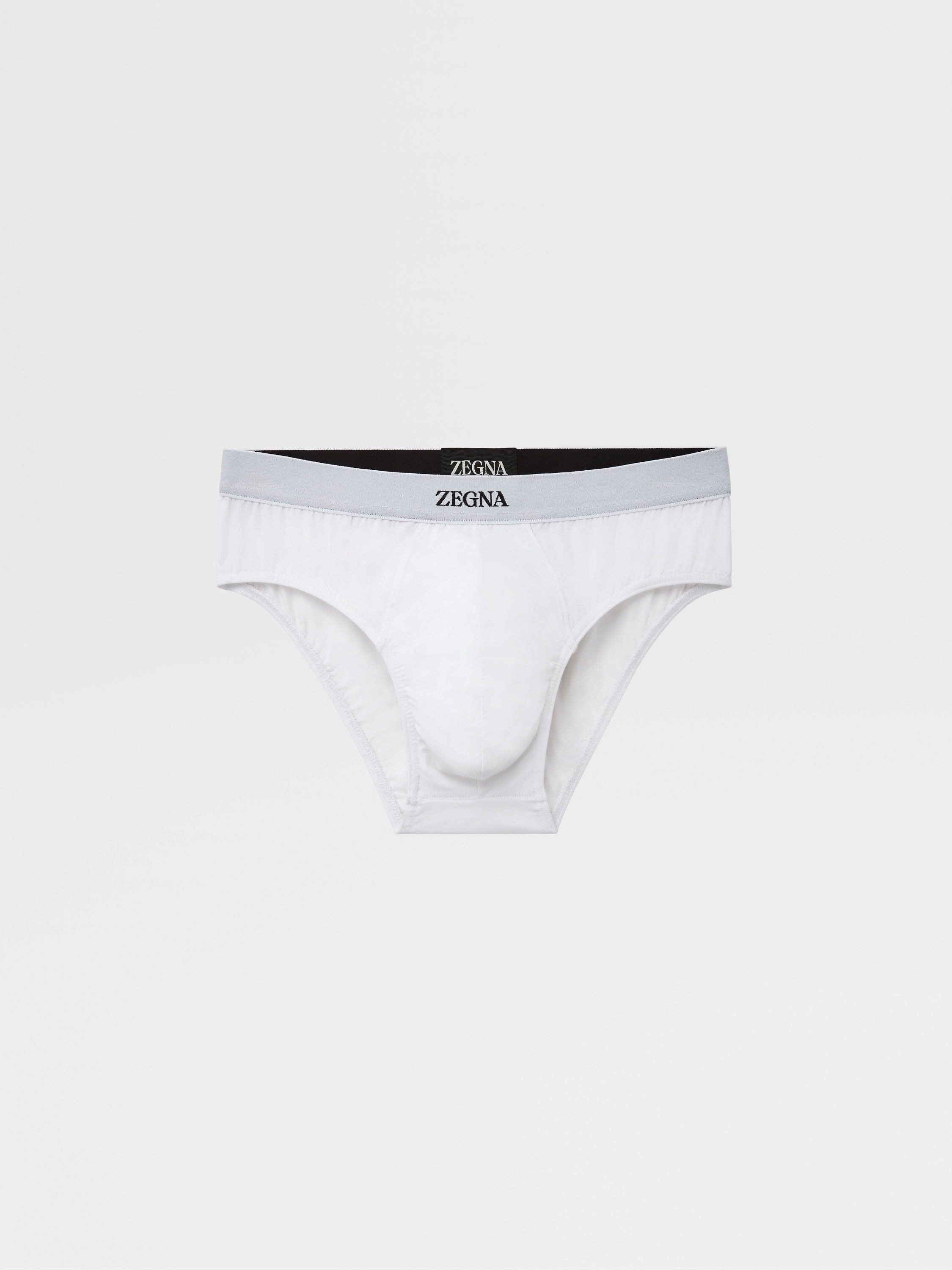 WHITE STRETCH COTTON MIDI BRIEF - 1