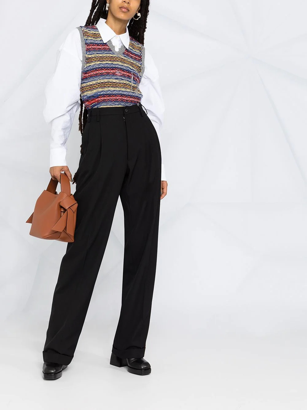 high-rise wide-leg trousers - 2