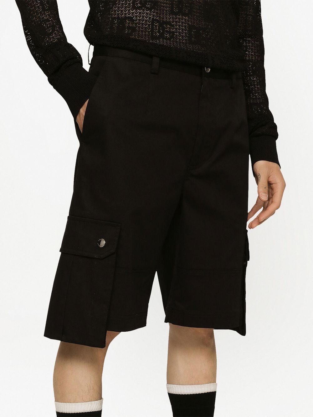 knee-length cotton Bermuda shorts - 5