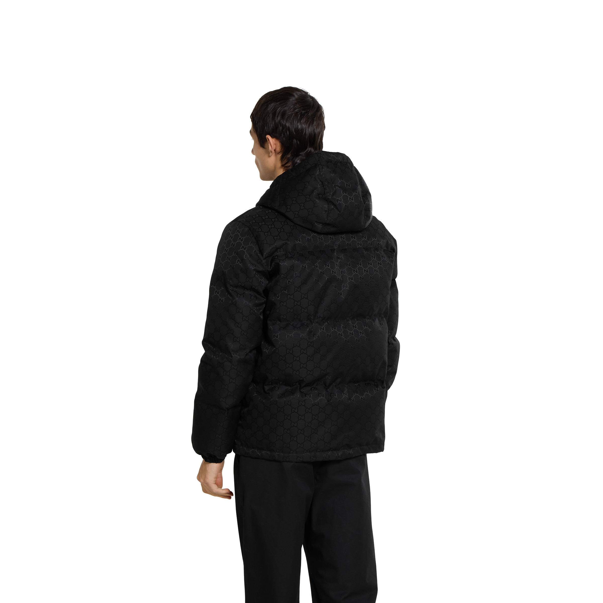 GG nylon canvas down jacket - 4