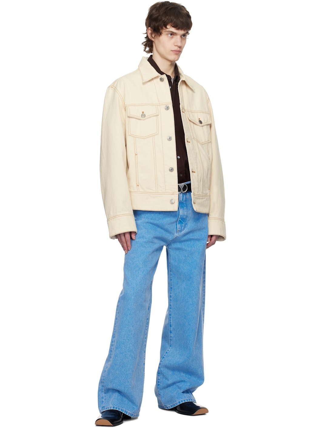 Off-White Cotton 'Ami Paris' Trucker Denim Jacket - 4
