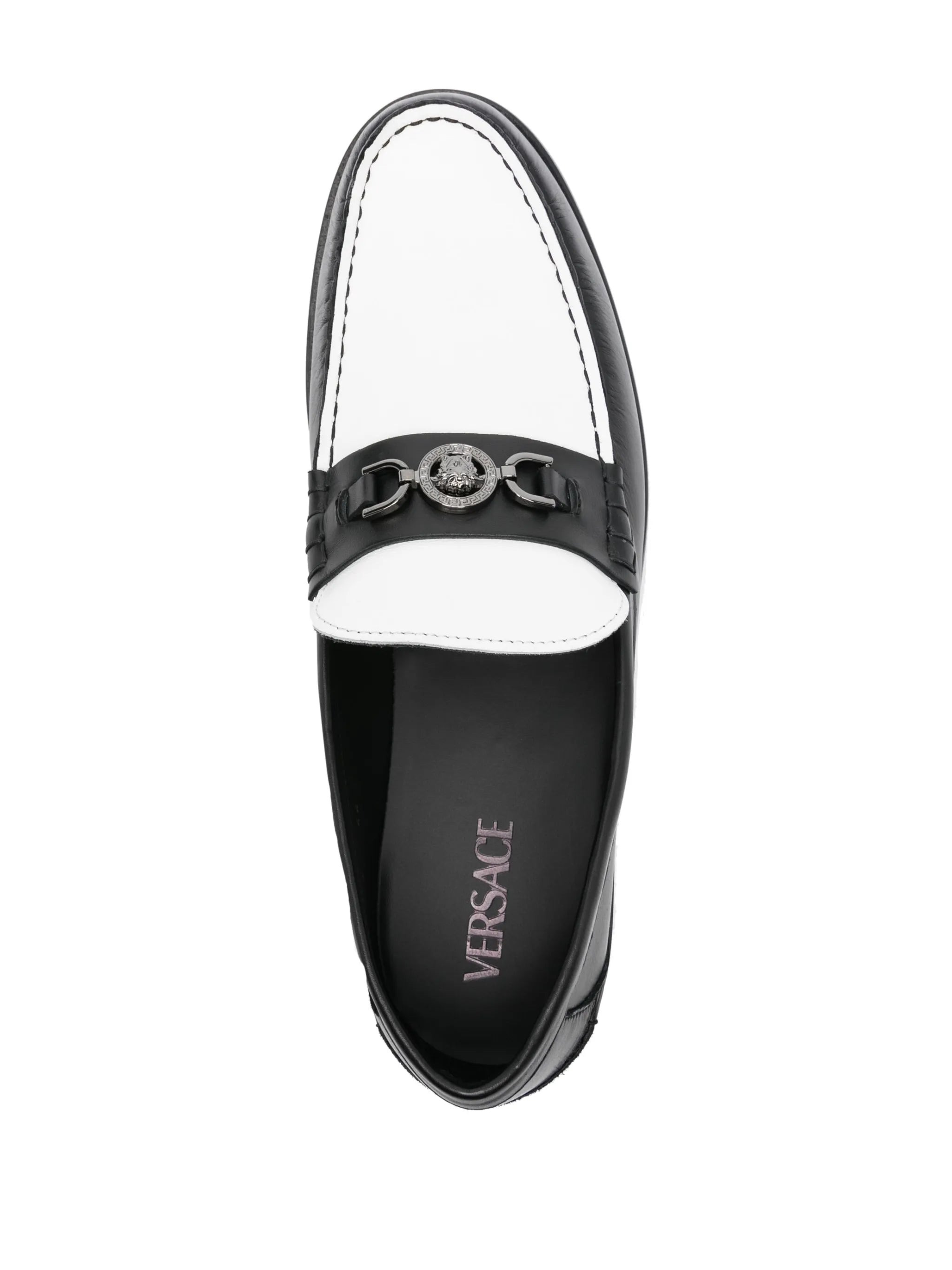 Medusa-plaque colourblock loafers - 4