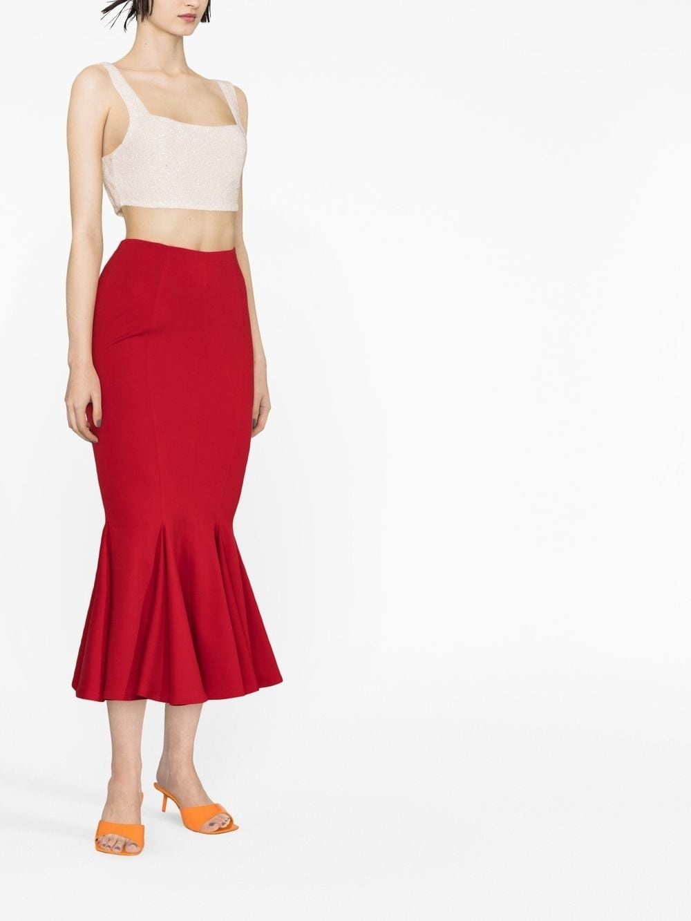 flared hem midi skirt - 3