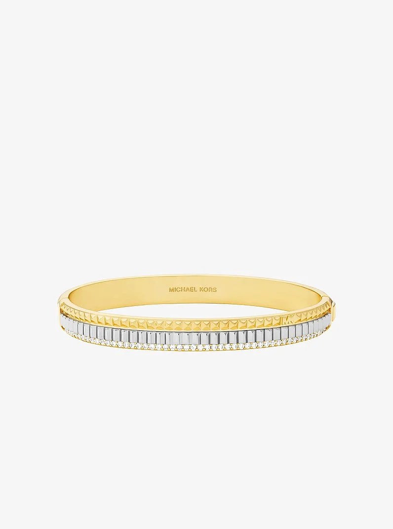Pavé Two-Tone Fluted Bangle - 1