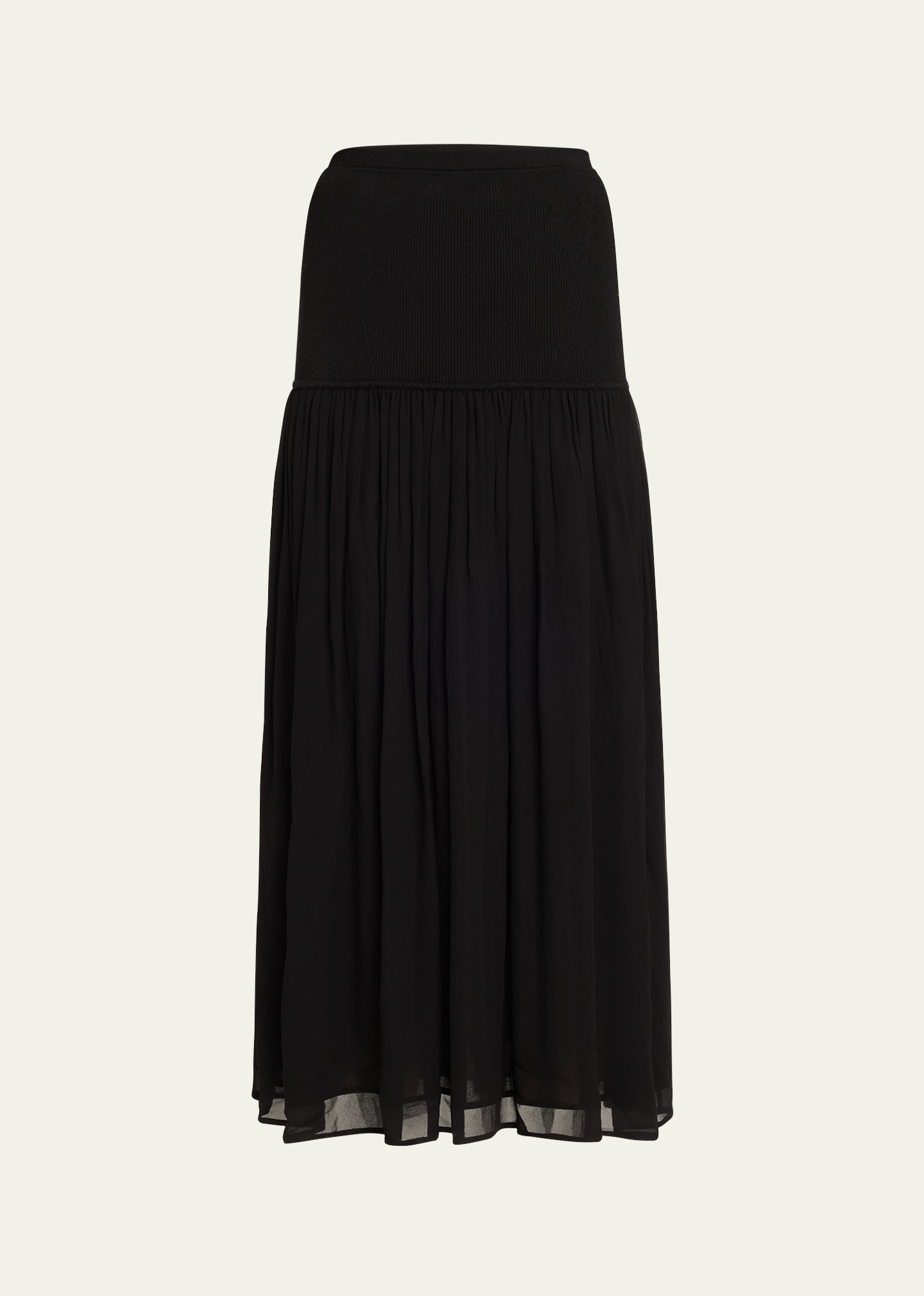 Miya Wool and Silk Drop-Waist Maxi Skirt - 1