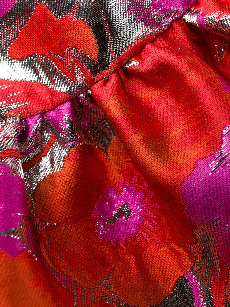 floral jacquard flared dress 7