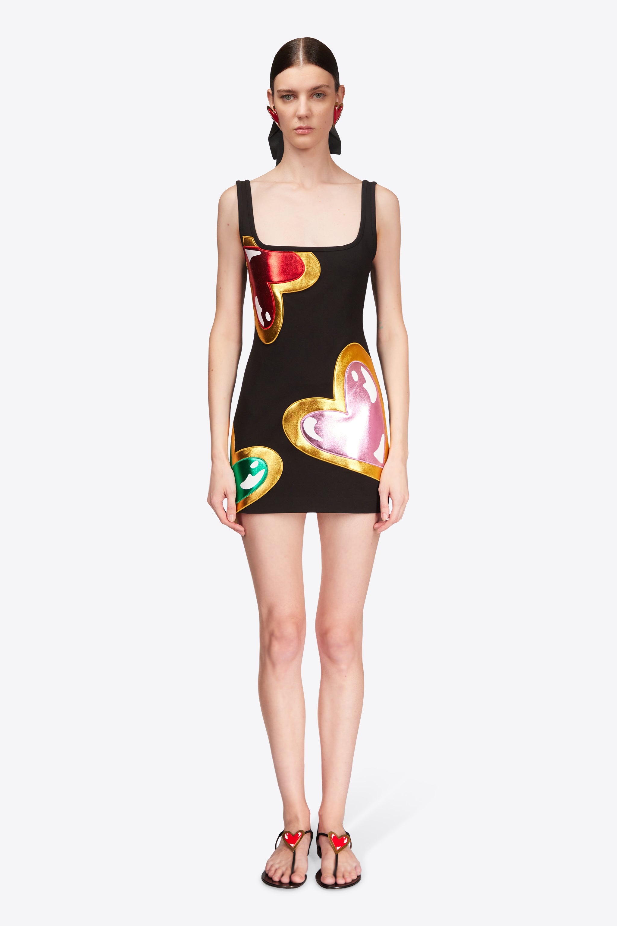 COLORBLOCK HEART GEM TANK DRESS - 4