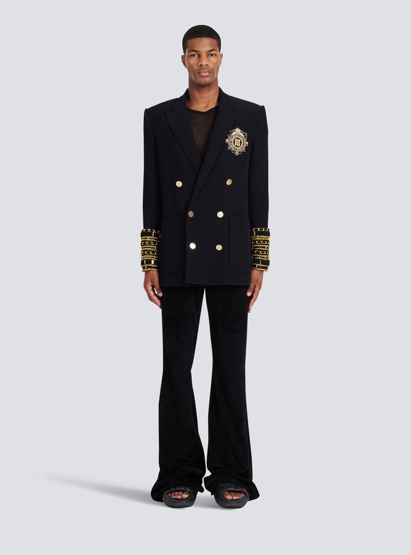 Twill blazer with double-breasted gold-tone buttoned fastening 3