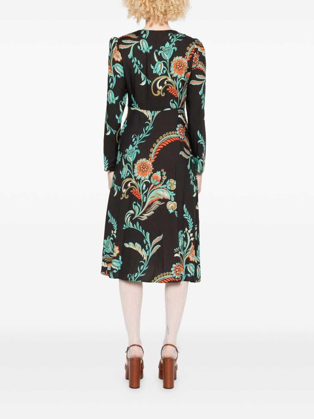floral-print long-sleeve dress - 4