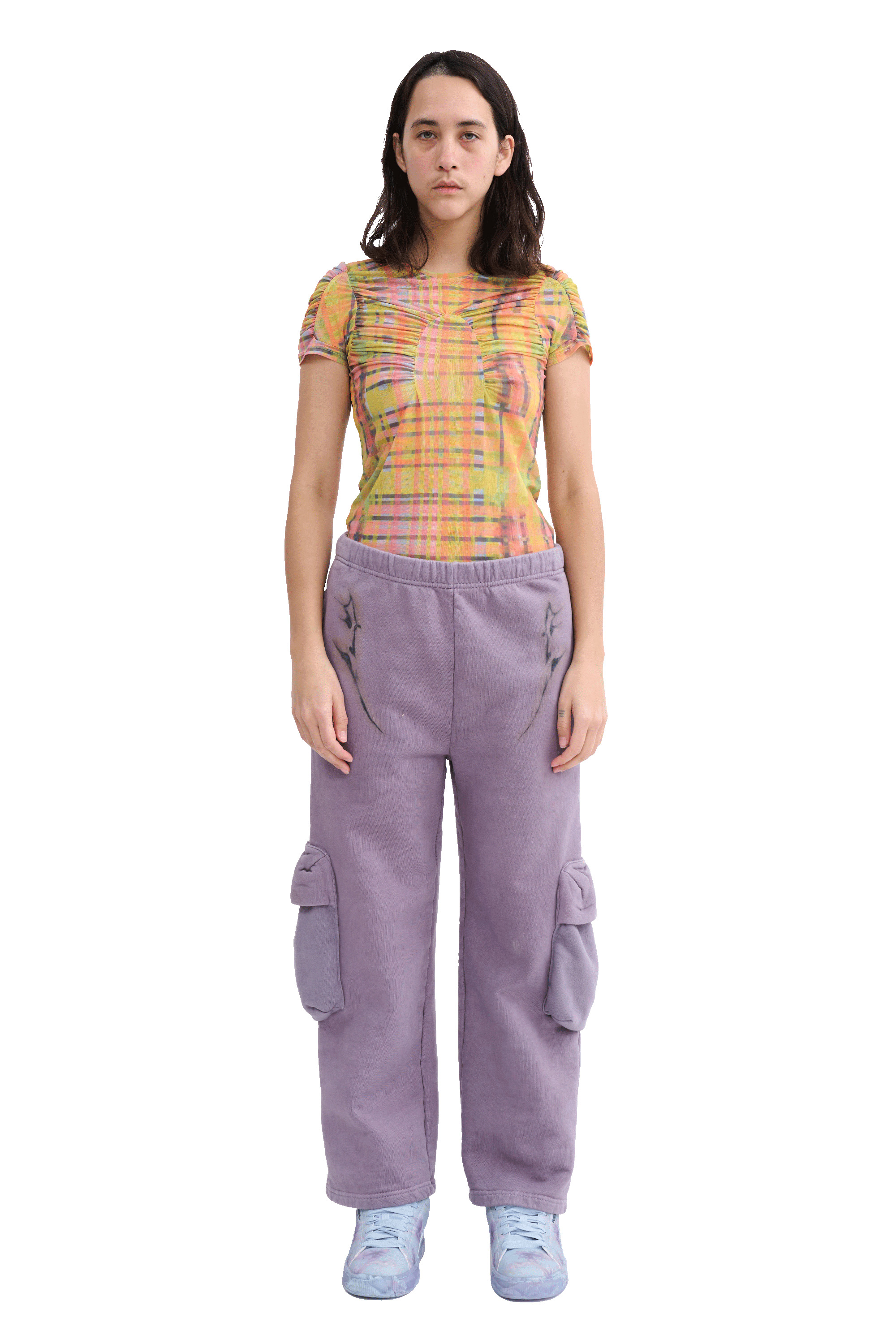MAUVE CARGO SWEATPANT - 1