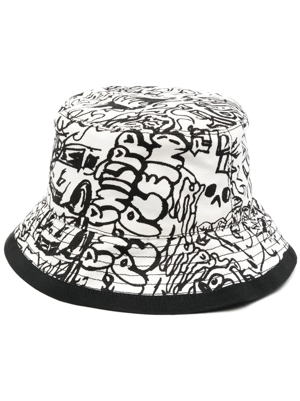 graffiti-print reversible bucket hat - 1