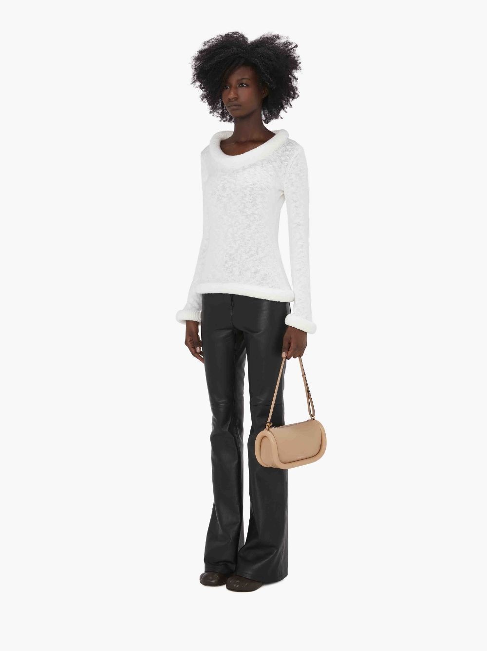 bumper-trim cotton jumper - 4