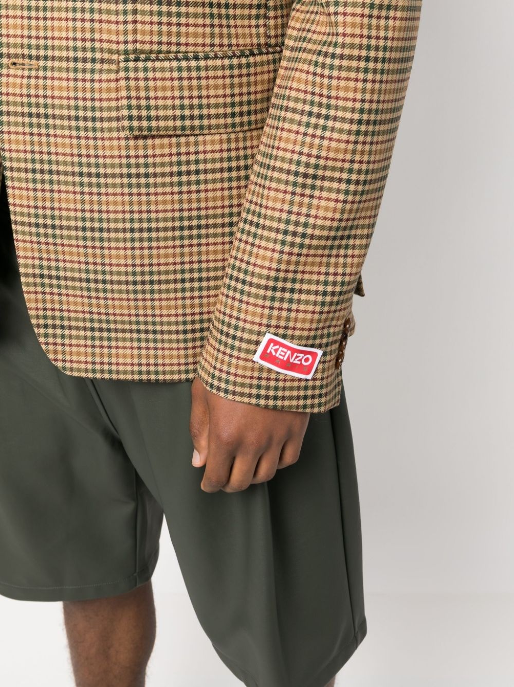 checked single-breasted blazer - 5