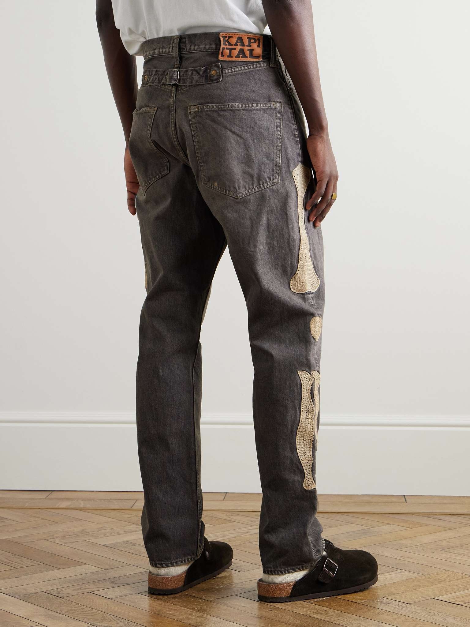 Slim-Fit Crochet-Trimmed Jeans - 4
