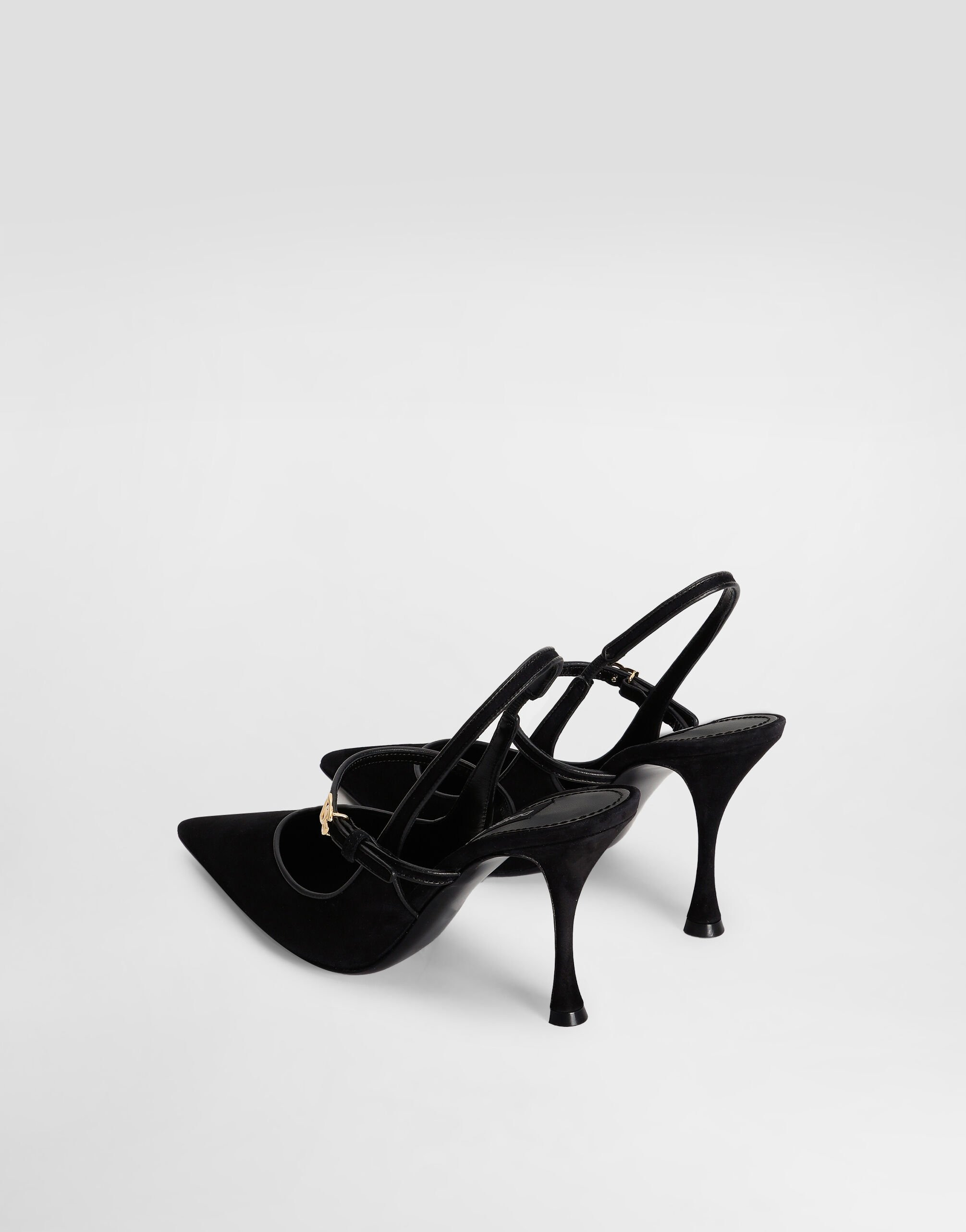 Suede and nappa leather slingback - 3