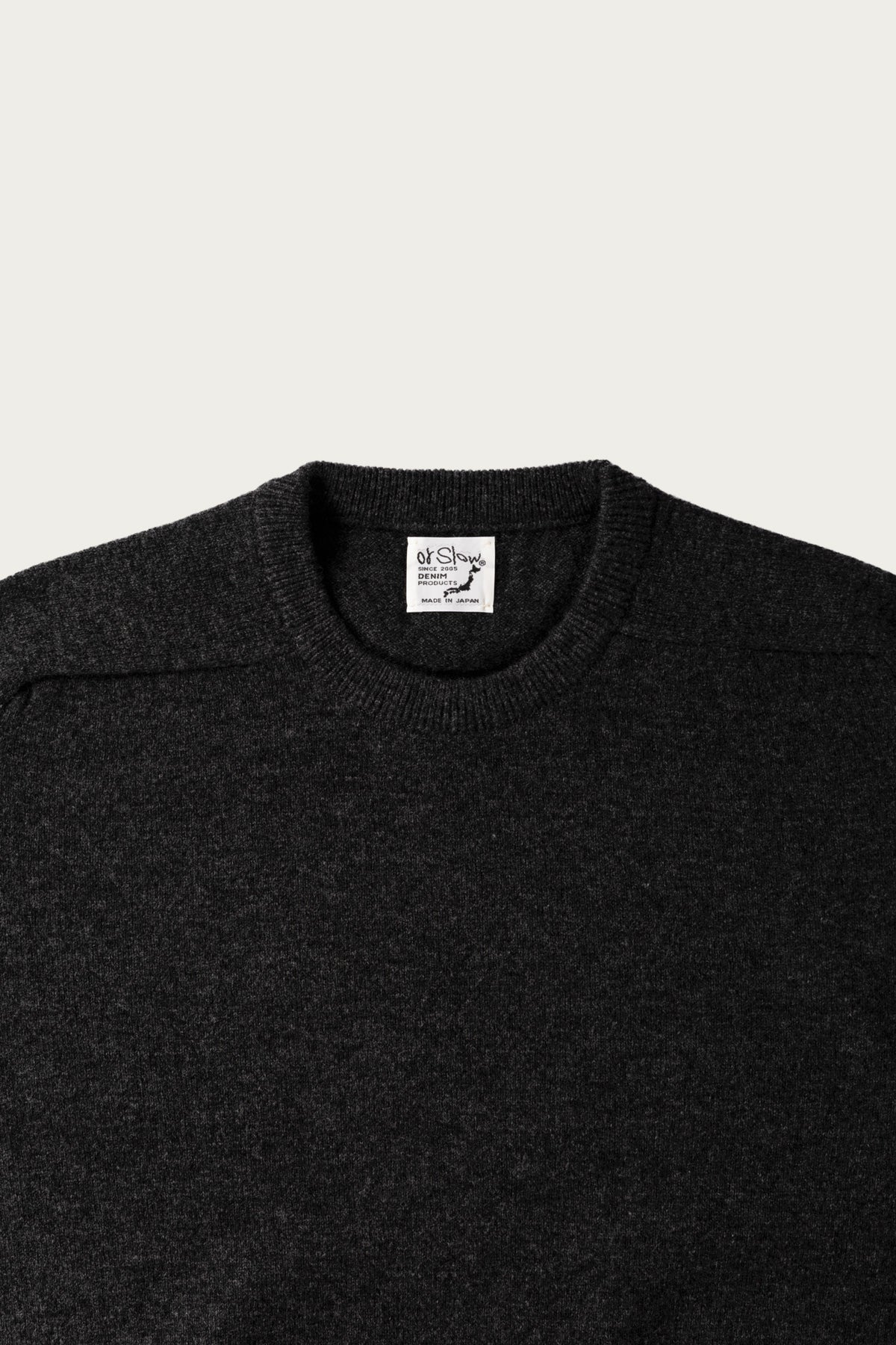 Simple Crew Neck Sweater Crafted in Japan - Charcoal Grey - 2