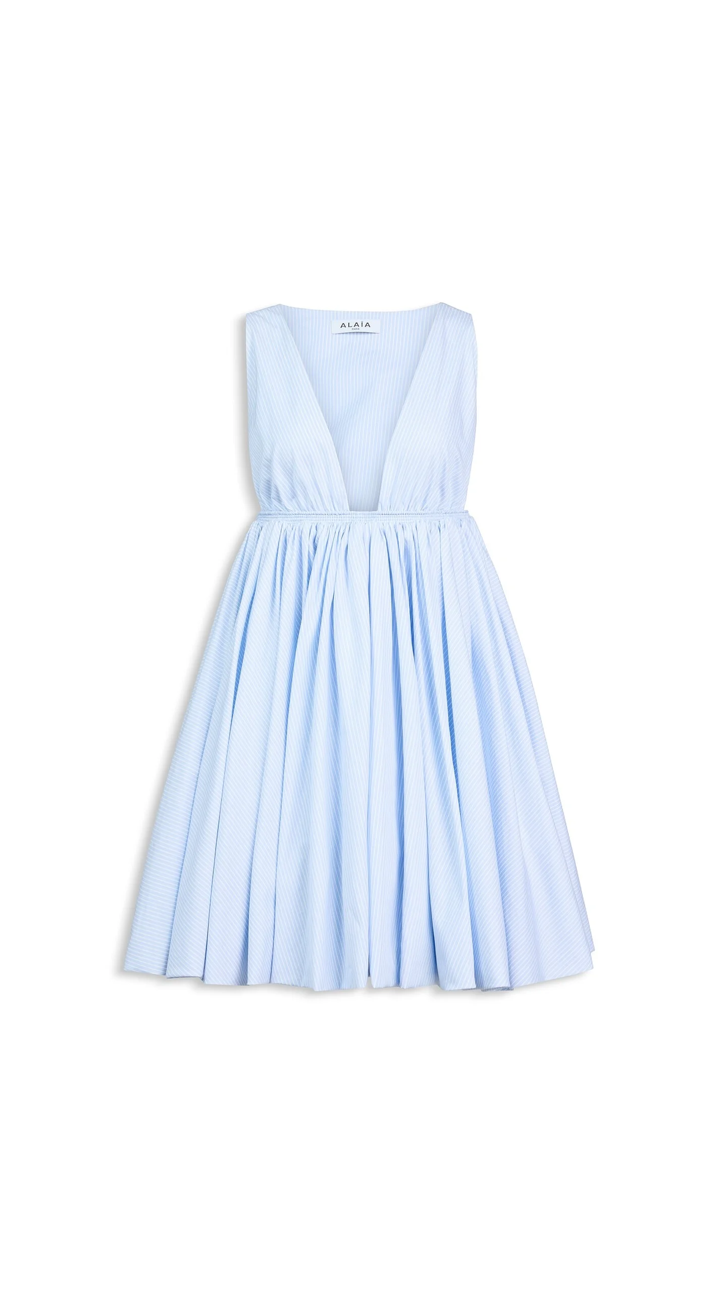 STRIPED POPLIN SKATER DRESS - 1
