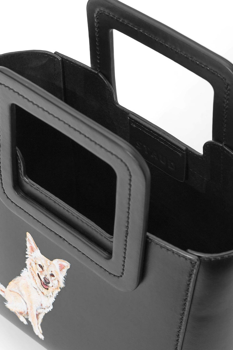 STAUD CUSTOM MINI SHIRLEY LEATHER BAG | BLACK BLACK 5