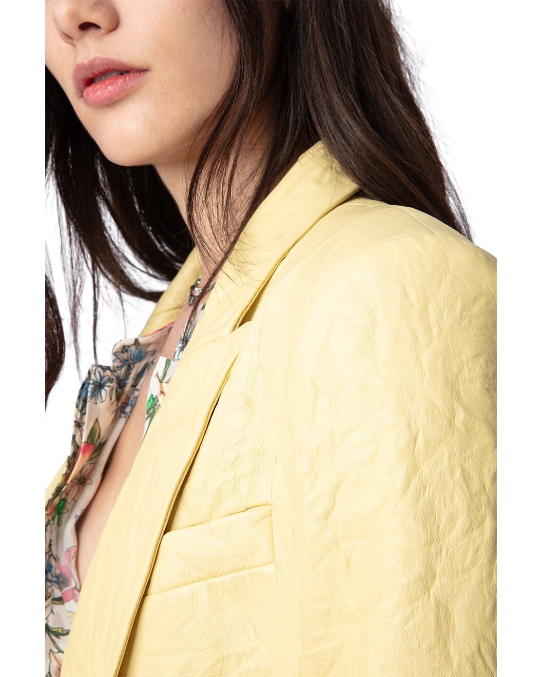 Zadig & Voltaire Visko Cuir Froisse Leather Blazer - 4