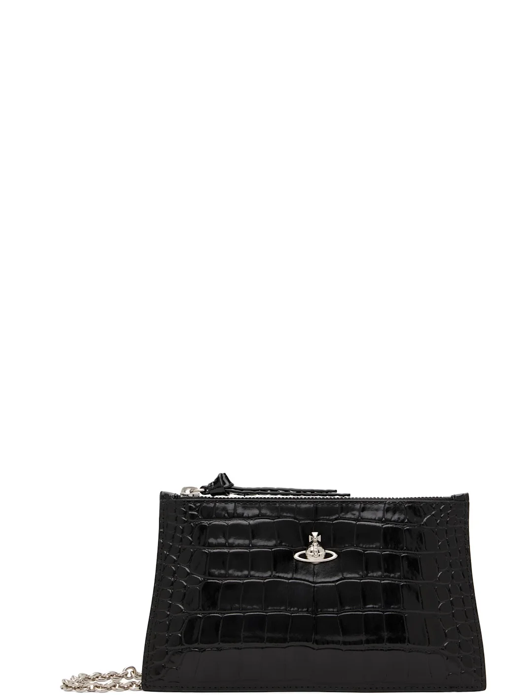 Black Small Flat Zip Clutch - 1