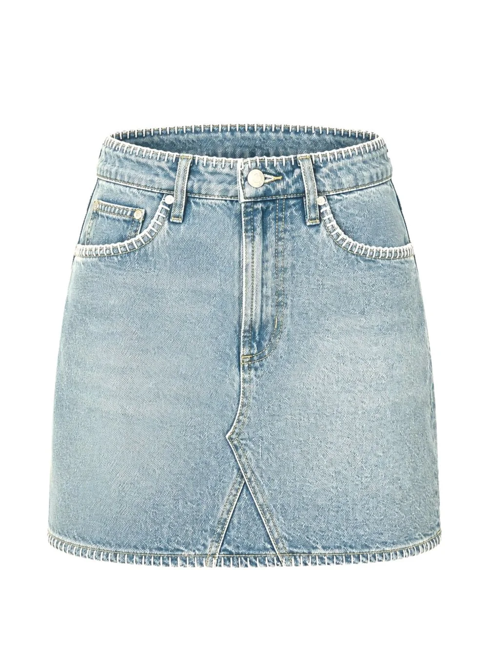 Laurel whipstitch-trim A-line skirt - 1