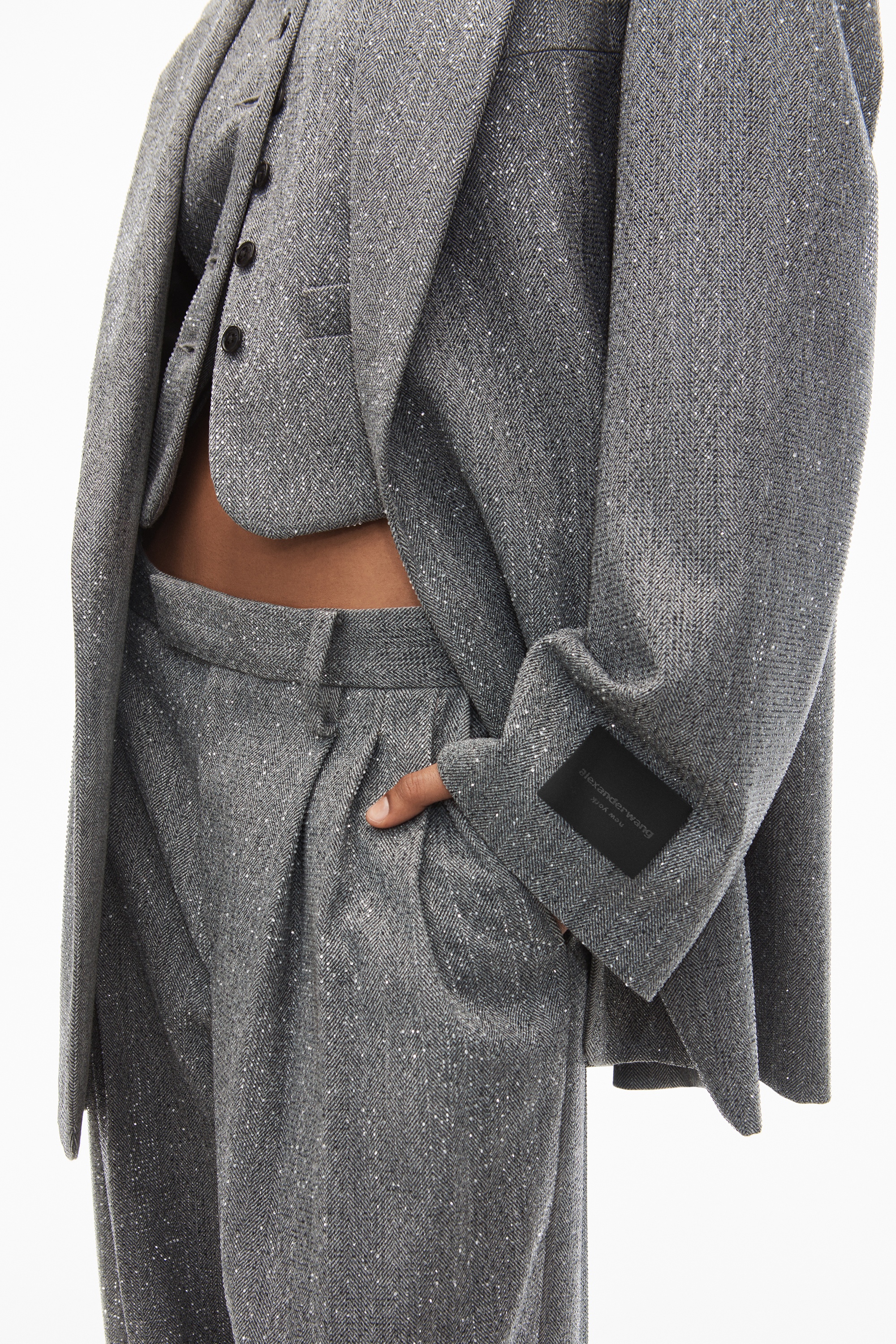 oversized blazer in herringbone tailoring - 4